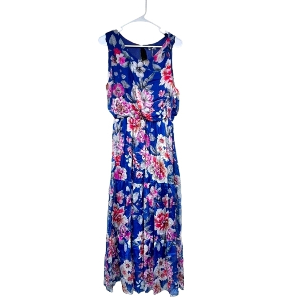 LARA G by Lara Guidotti Garden Floral Airy Silk Blend Maxi Dress size XL